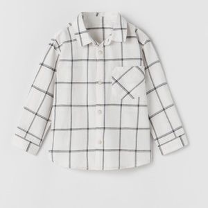 ZARA BUTTON DOWN PLAID SHIRT SIZE 3-6M